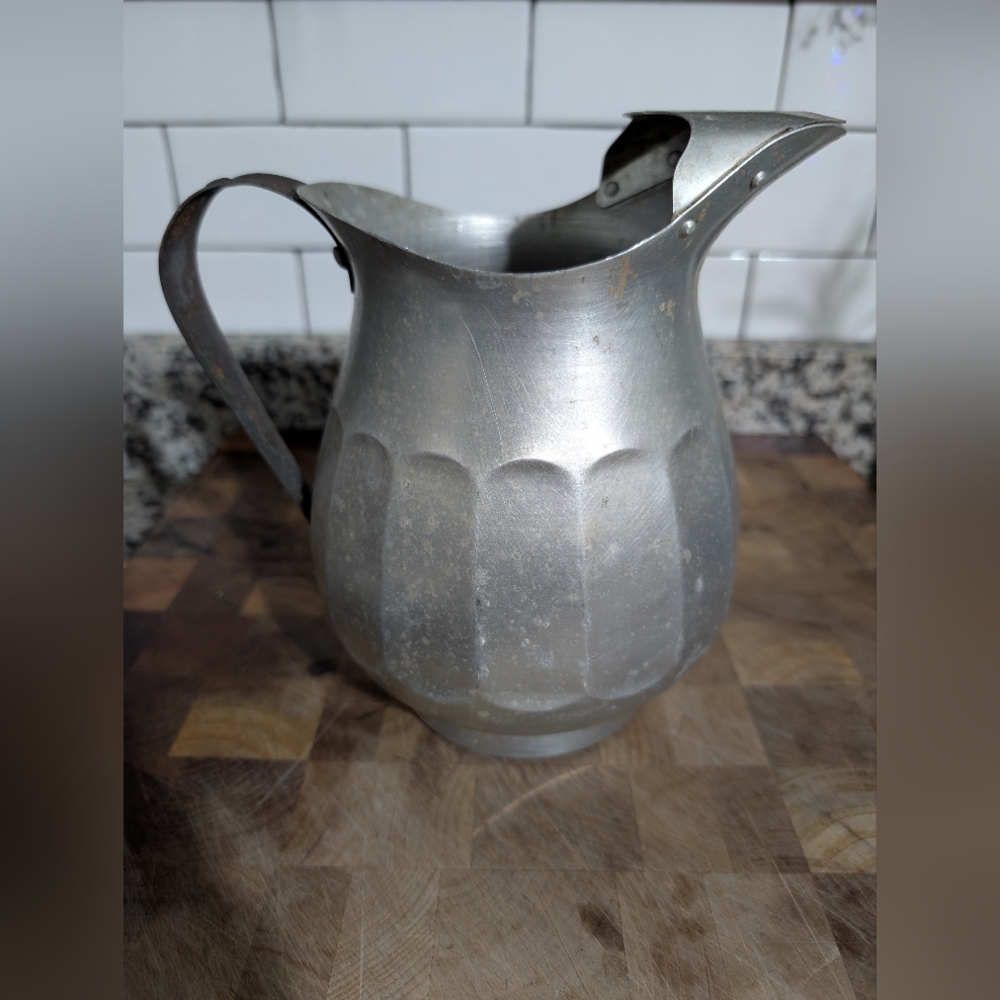 Vintage Aluminum Pitcher Stamped Pure Aluminum